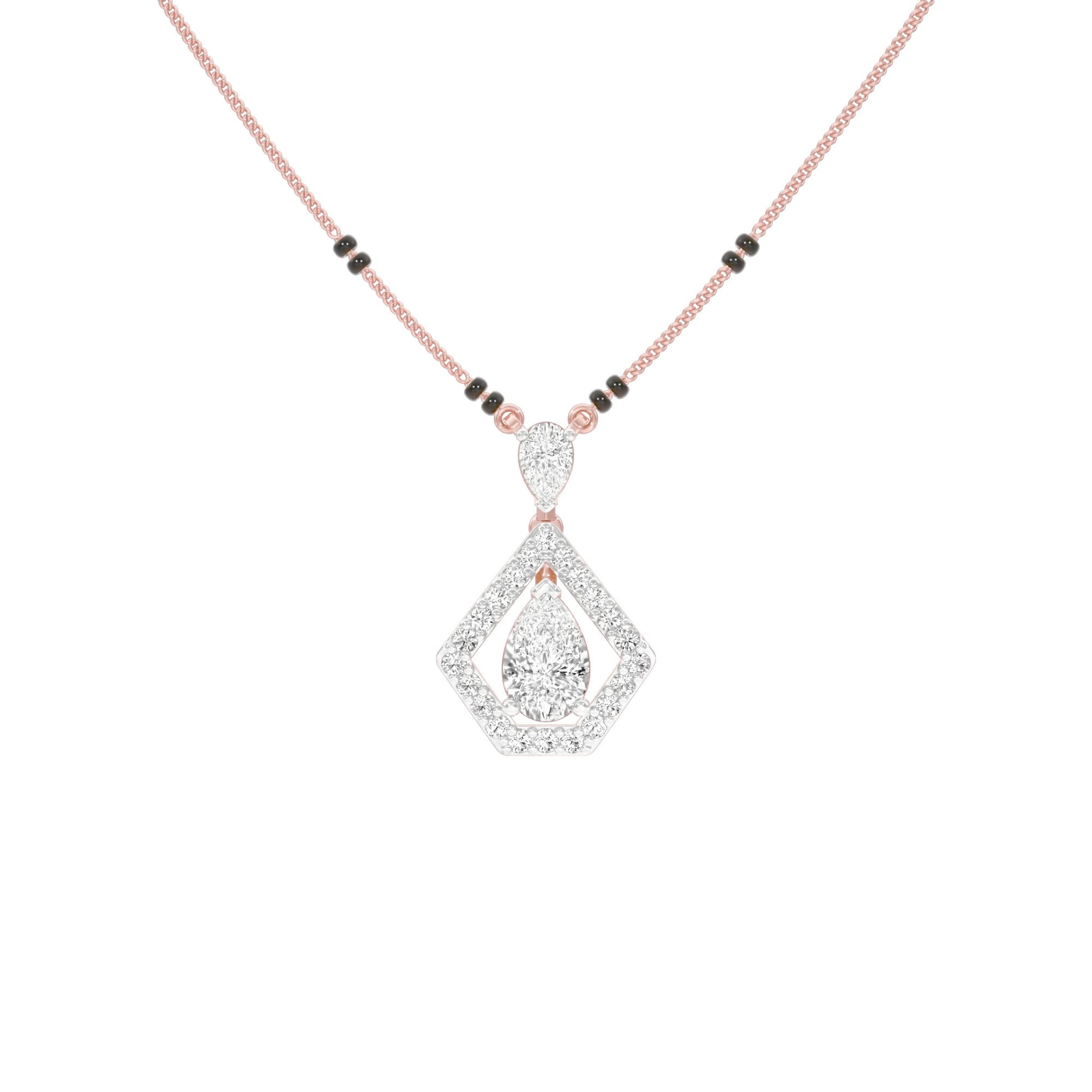 Petal Drop Diamond Mangalsutra 9 KT / Rose Gold