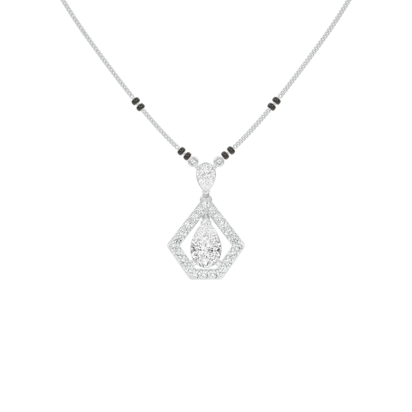 Petal Drop Diamond Mangalsutra 9 KT / White Gold