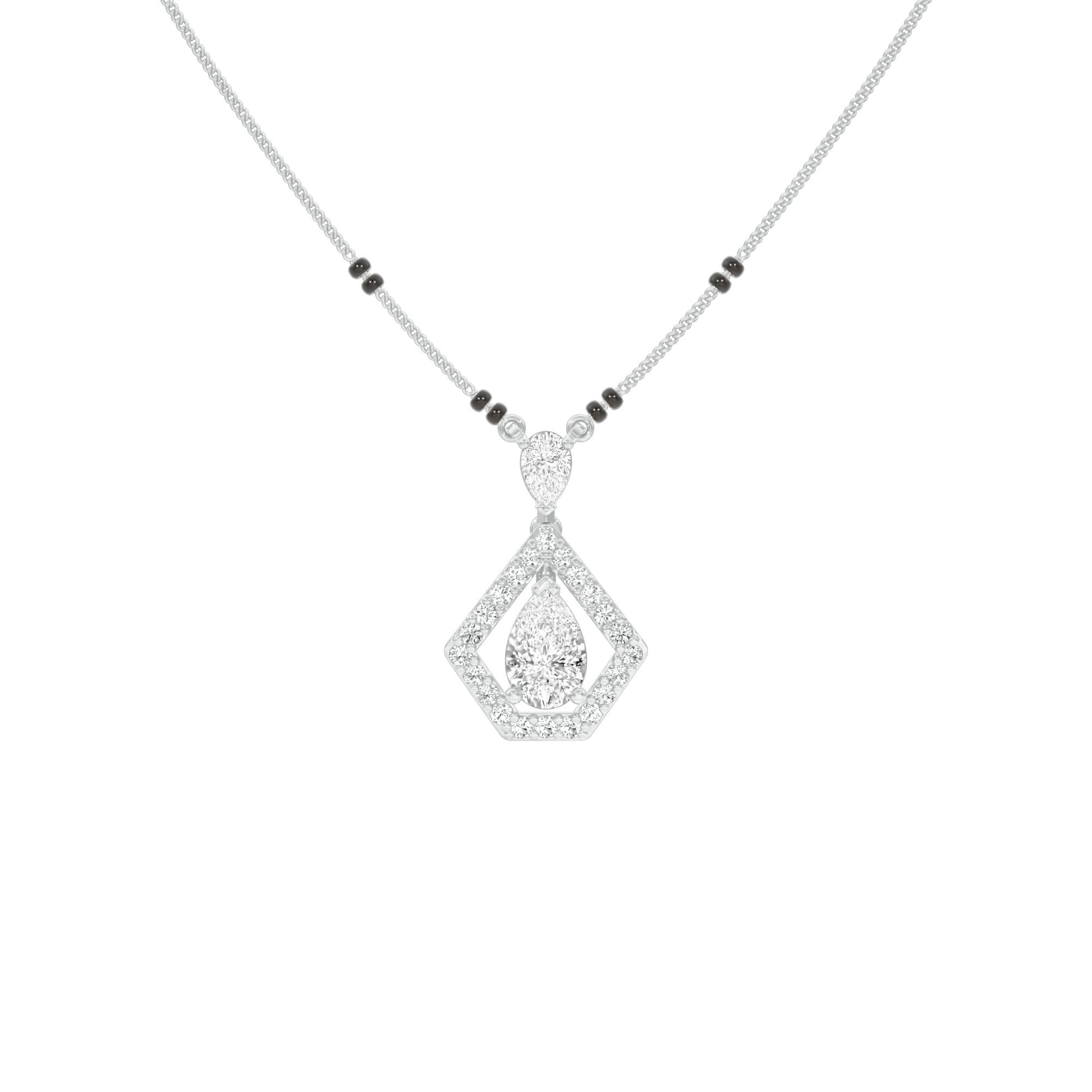 Petal Drop Diamond Mangalsutra 9 KT / White Gold