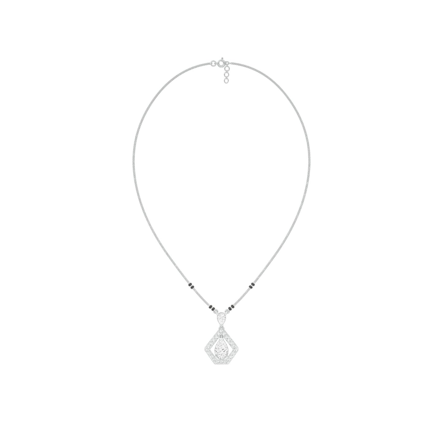 Petal Drop Diamond Mangalsutra 9 KT / White Gold