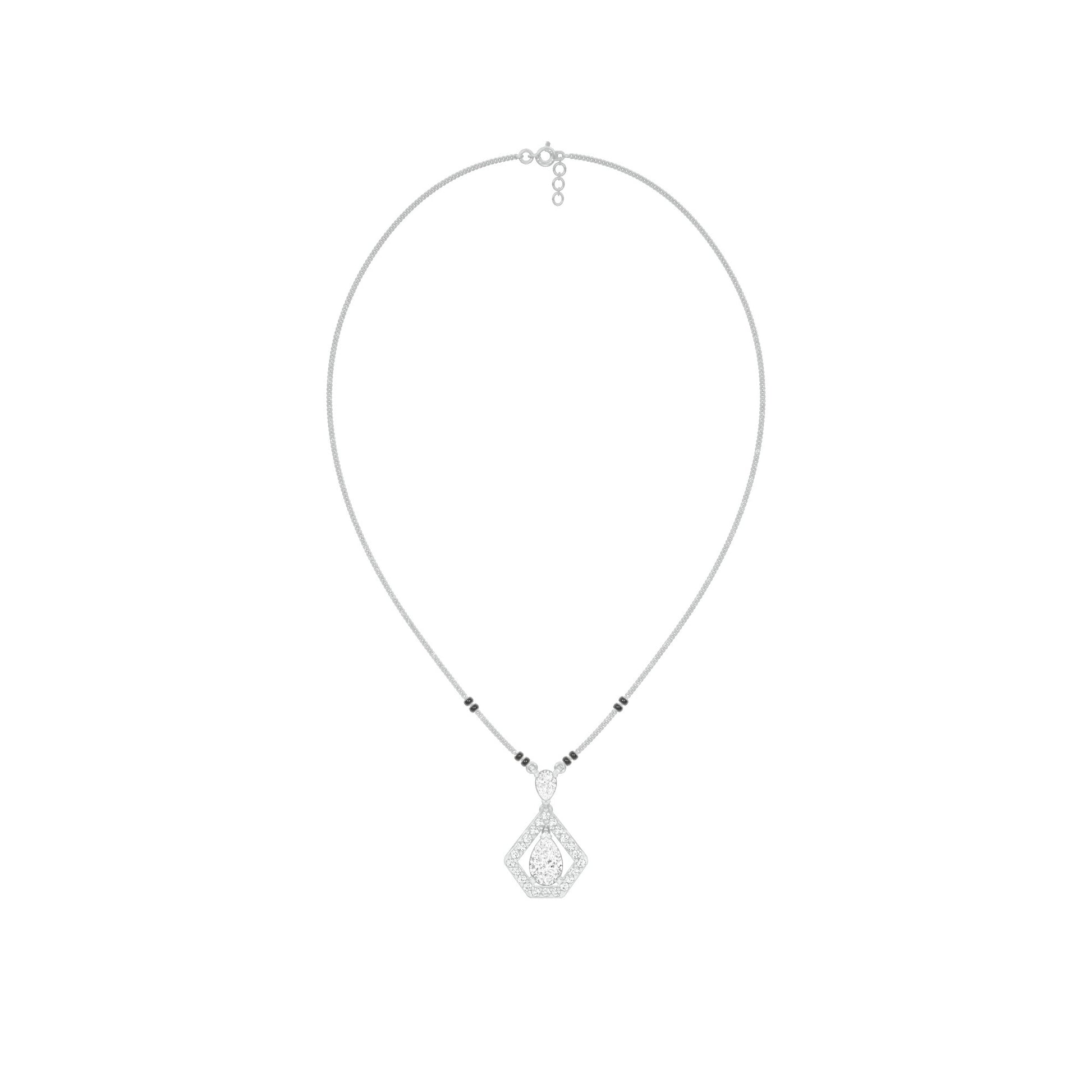 Petal Drop Diamond Mangalsutra 9 KT / White Gold