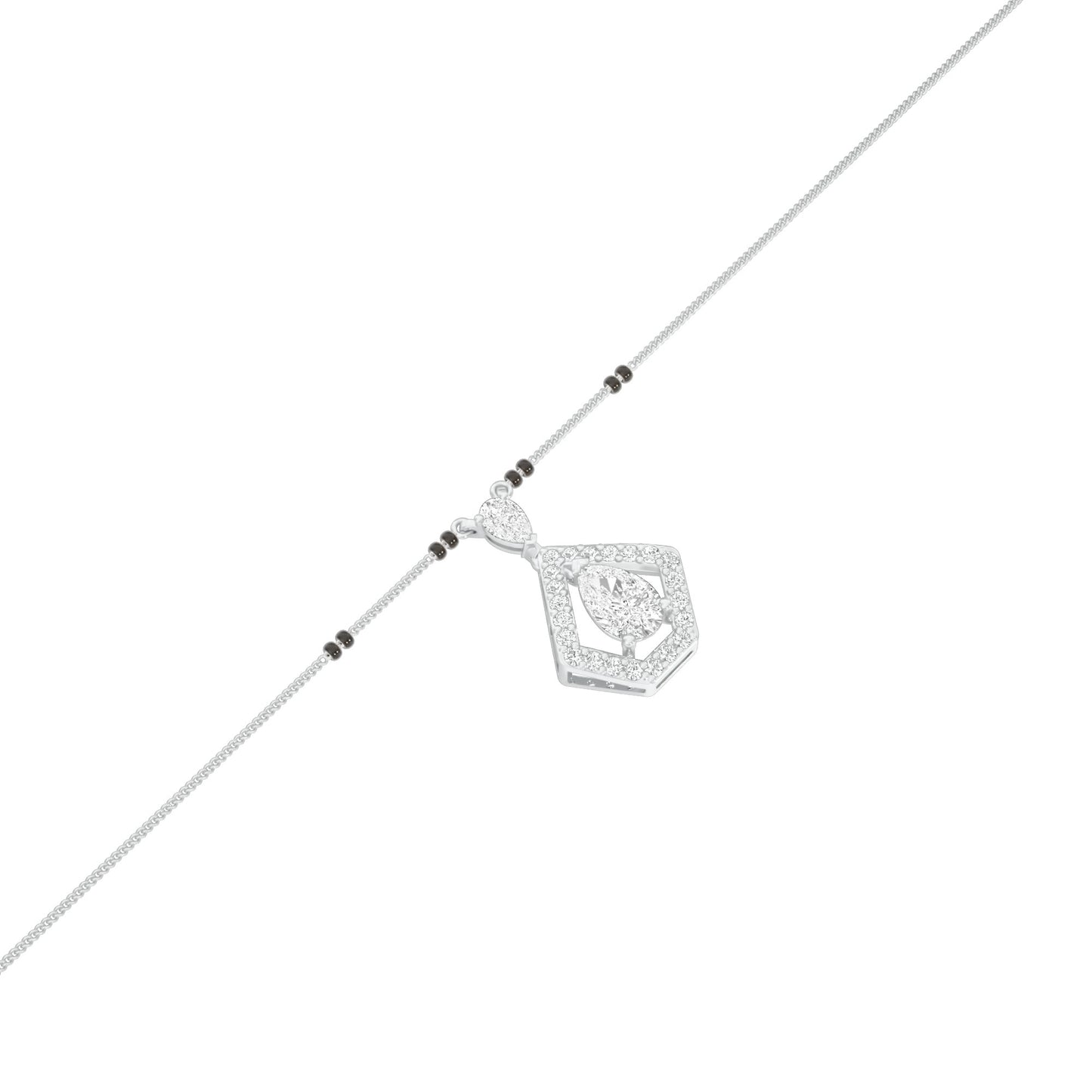 Petal Drop Diamond Mangalsutra 9 KT / White Gold