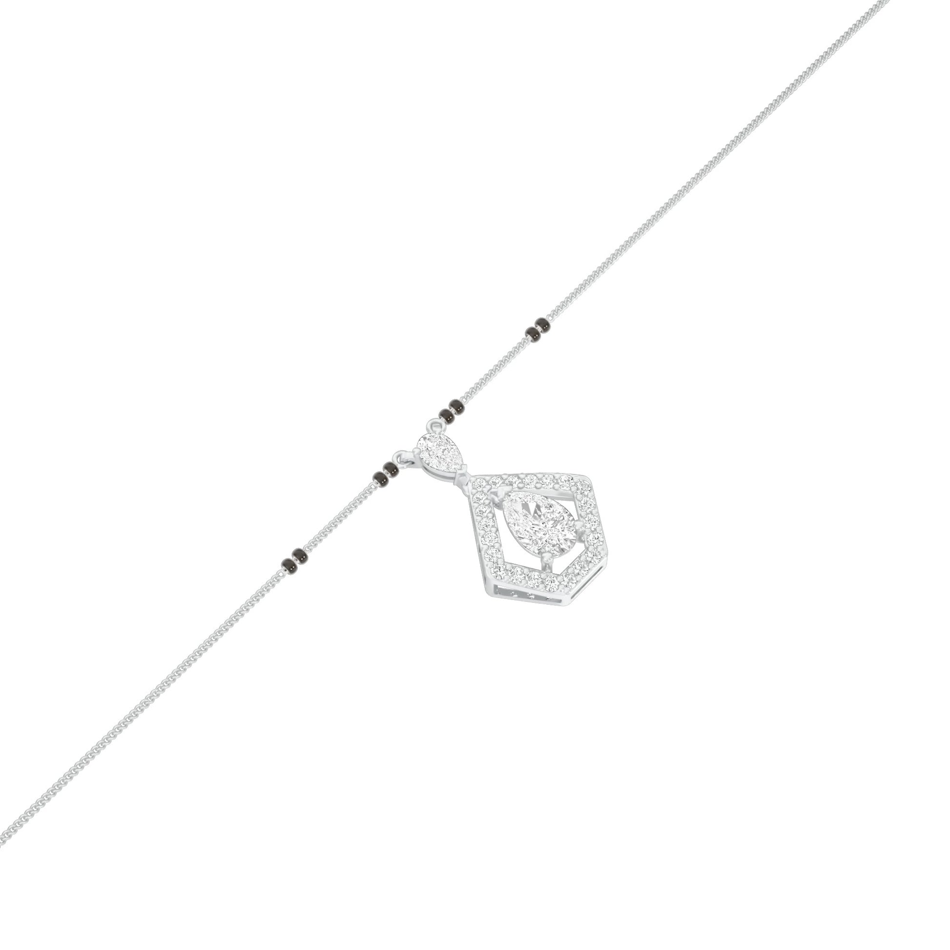 Petal Drop Diamond Mangalsutra 9 KT / White Gold