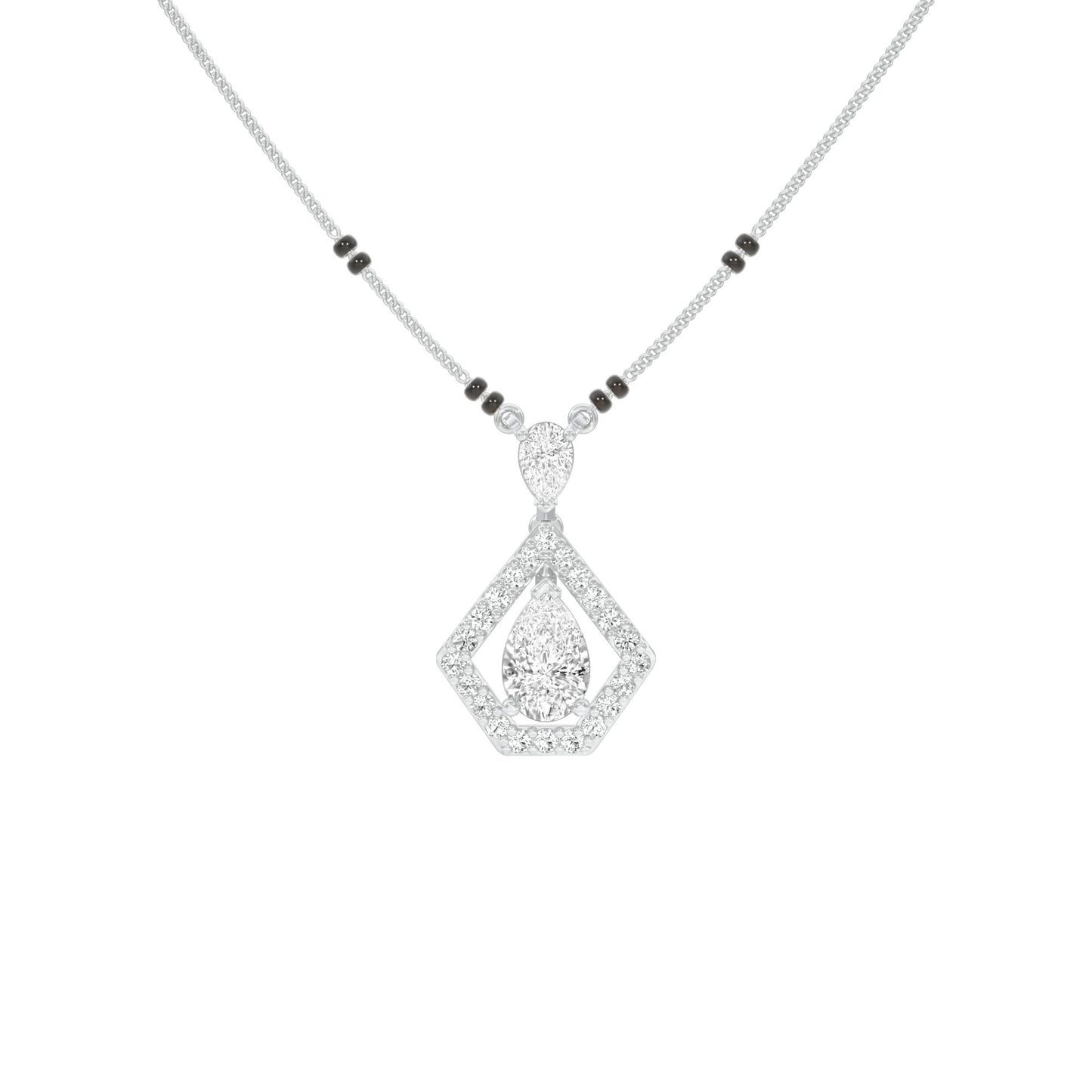 Petal Drop Diamond Mangalsutra 9 KT / White Gold