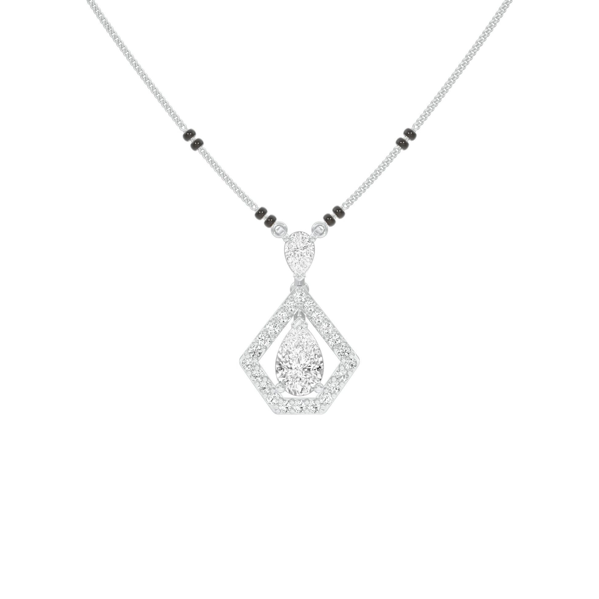 Petal Drop Diamond Mangalsutra 9 KT / White Gold