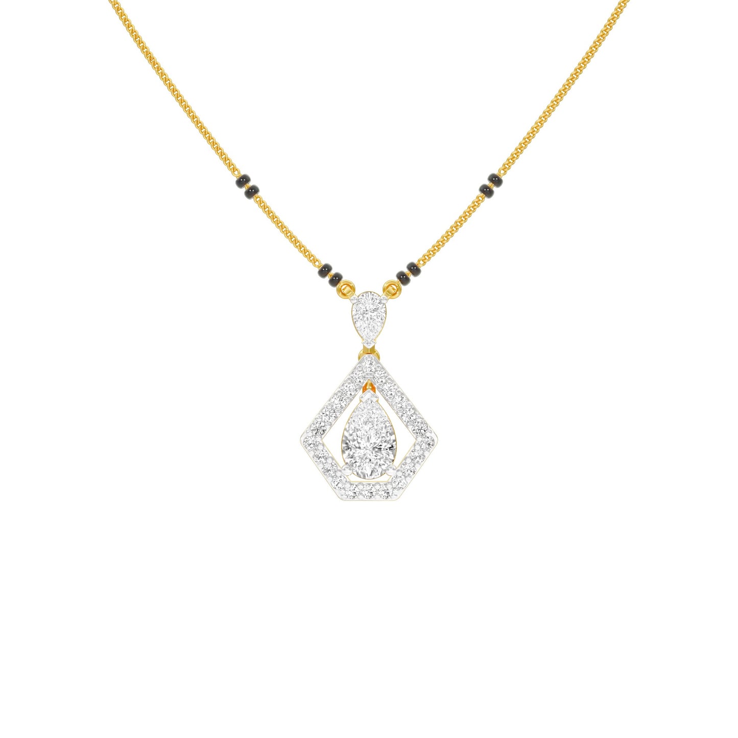 Petal Drop Diamond Mangalsutra 9 KT / Yellow Gold