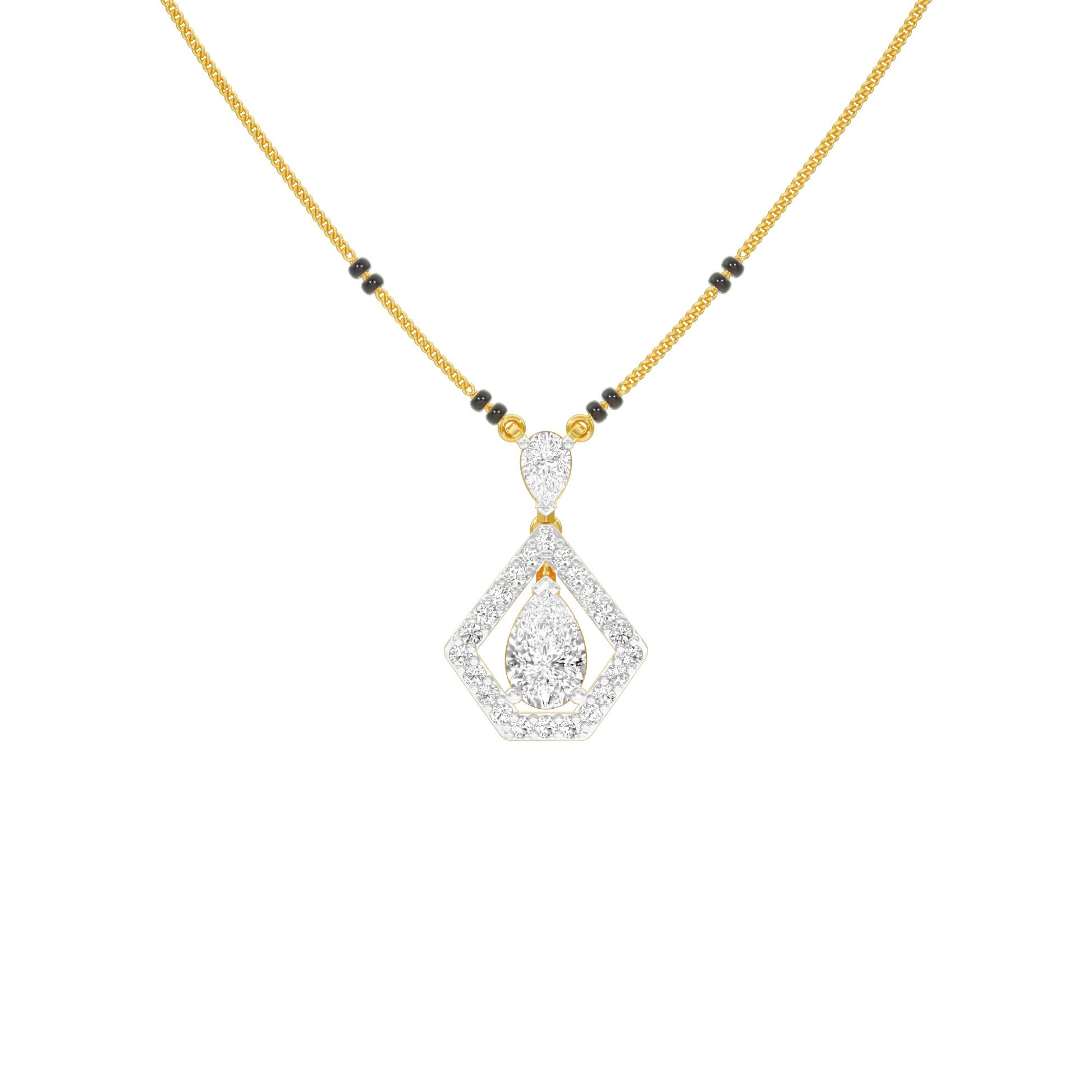Petal Drop Diamond Mangalsutra 9 KT / Yellow Gold