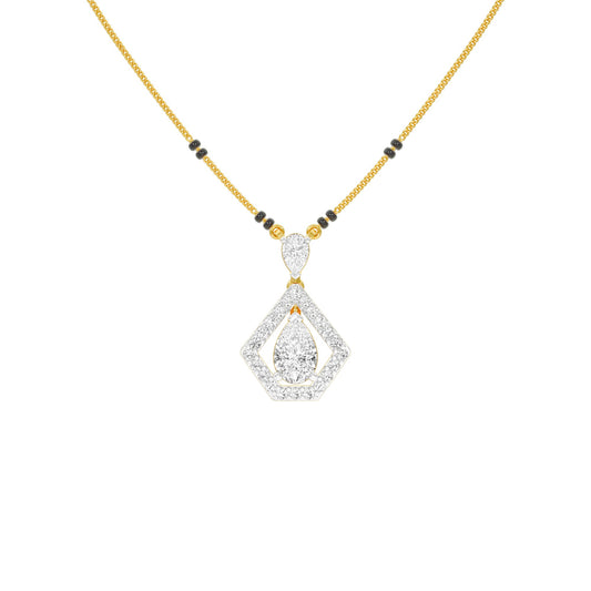Petal Drop Diamond Mangalsutra 9 KT / Yellow Gold