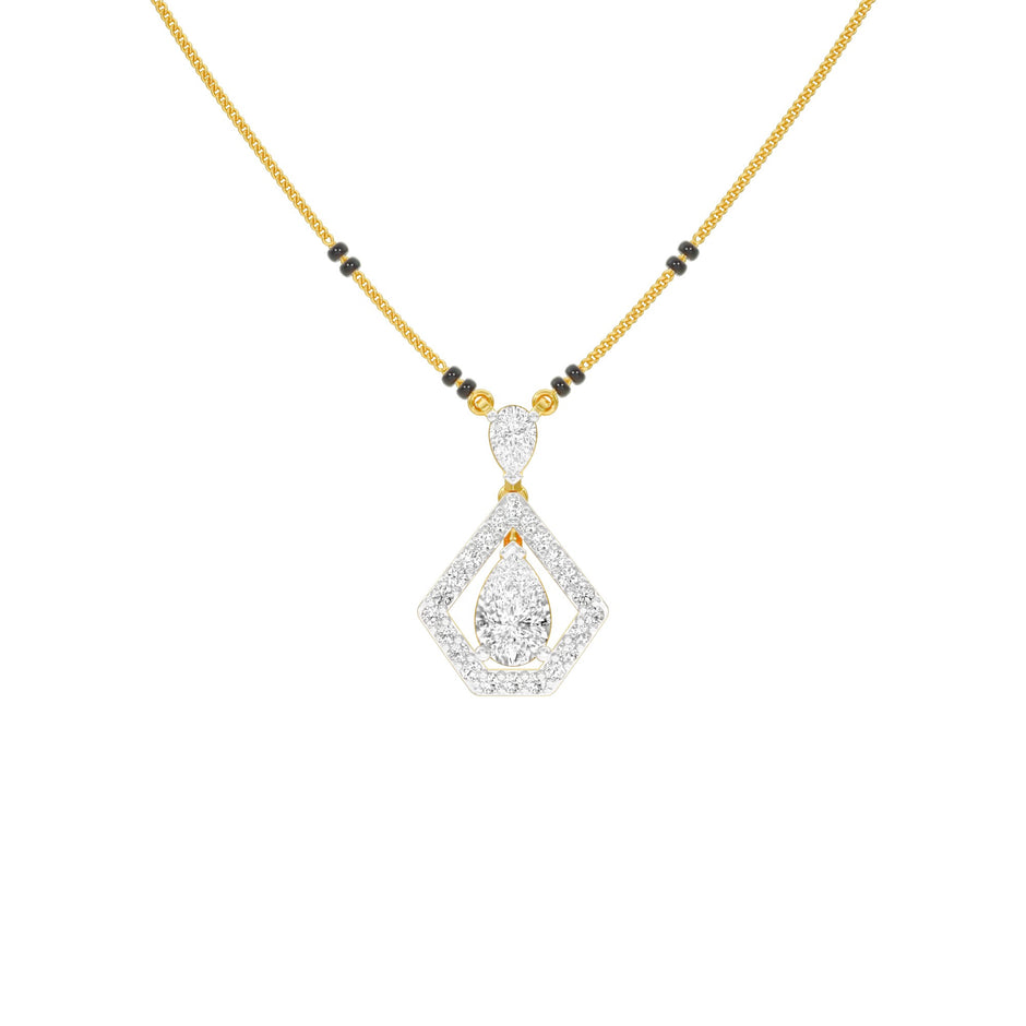 Petal Drop Diamond Mangalsutra 9 KT / Yellow Gold