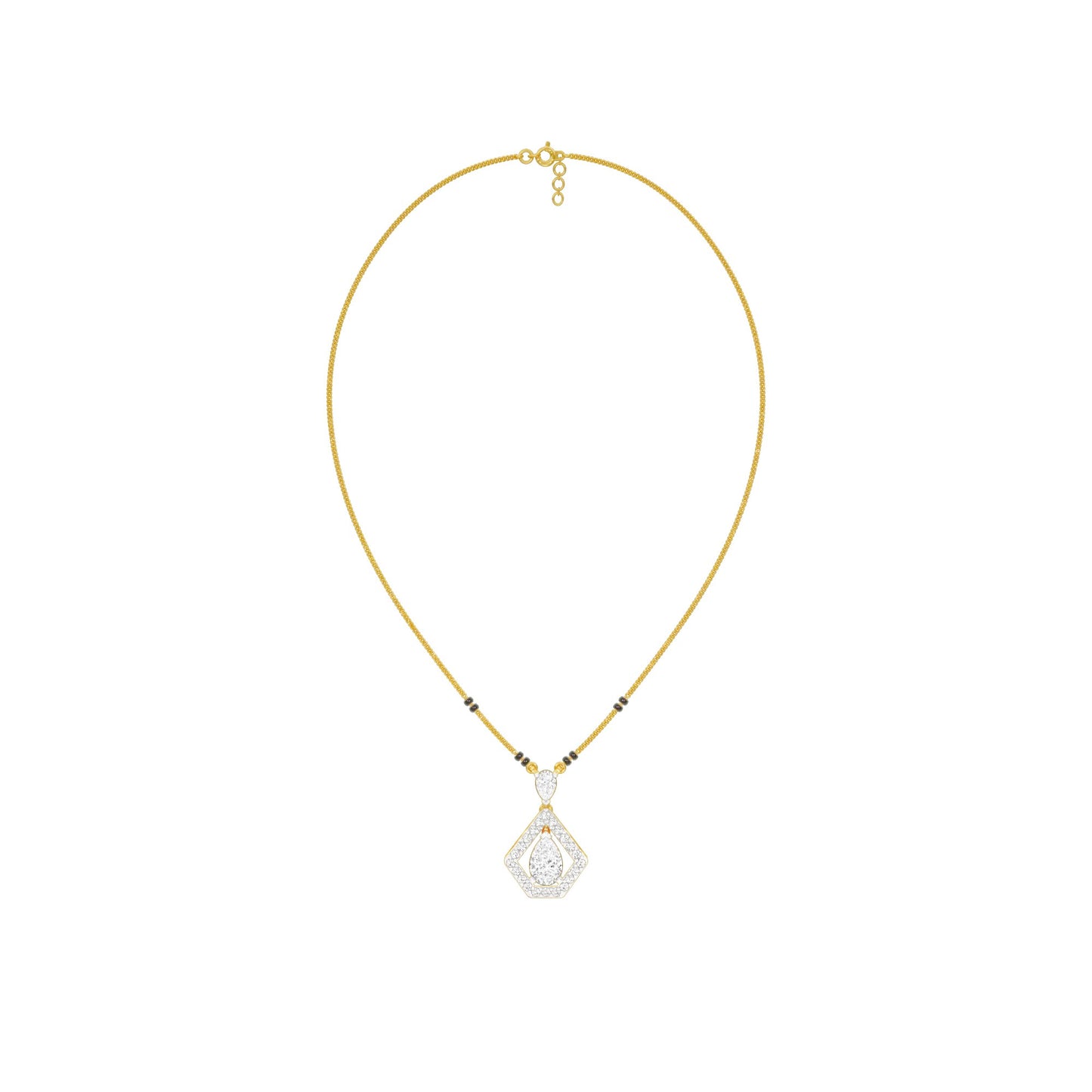 Petal Drop Diamond Mangalsutra 9 KT / Yellow Gold