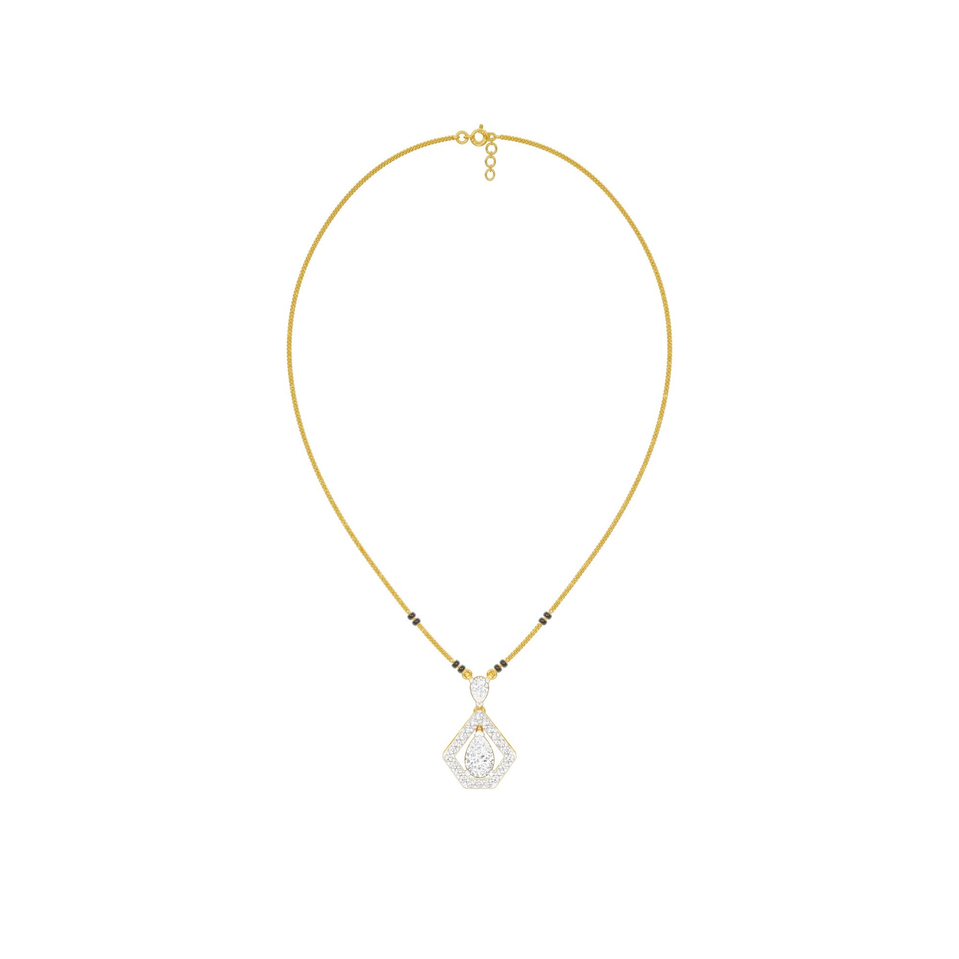 Petal Drop Diamond Mangalsutra 9 KT / Yellow Gold