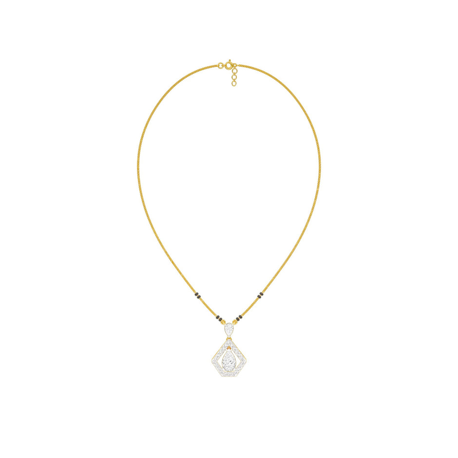 Petal Drop Diamond Mangalsutra 9 KT / Yellow Gold