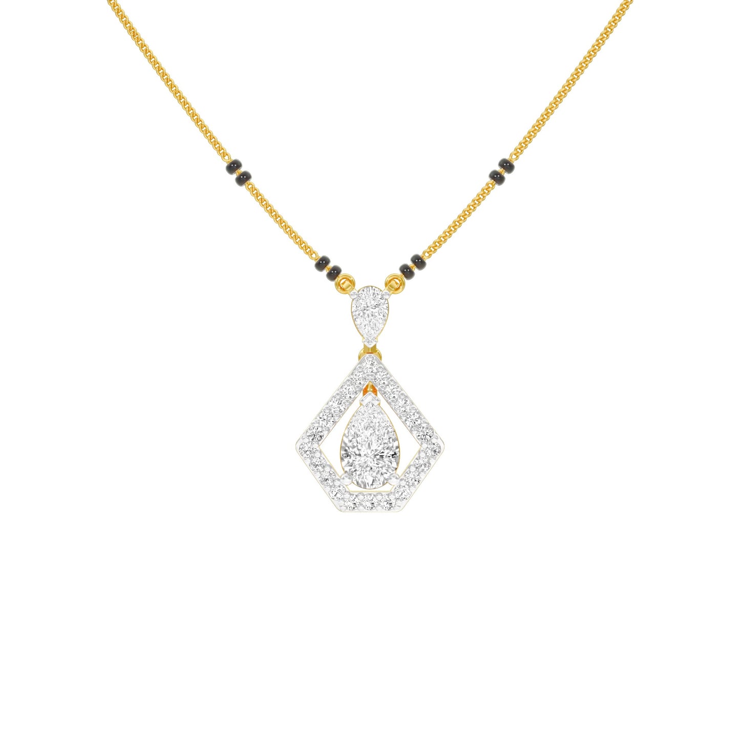 Petal Drop Diamond Mangalsutra 9 KT / Yellow Gold