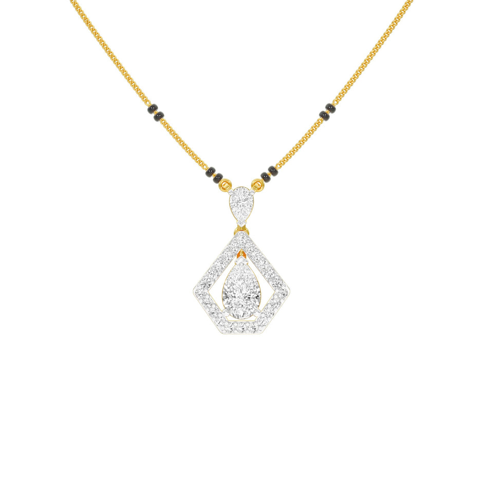 Petal Drop Diamond Mangalsutra 9 KT / Yellow Gold