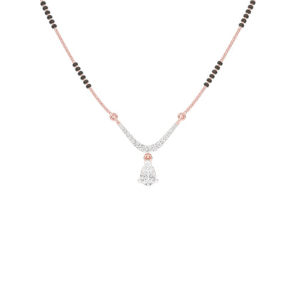 U-Shaped Pear Drop Diamond Mangalsutra 9 KT / Rose Gold