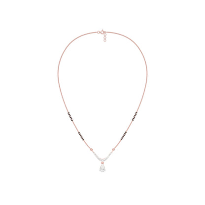U-Shaped Pear Drop Diamond Mangalsutra 9 KT / Rose Gold