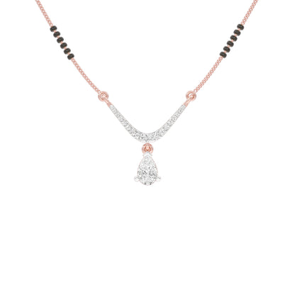 U-Shaped Pear Drop Diamond Mangalsutra 9 KT / Rose Gold