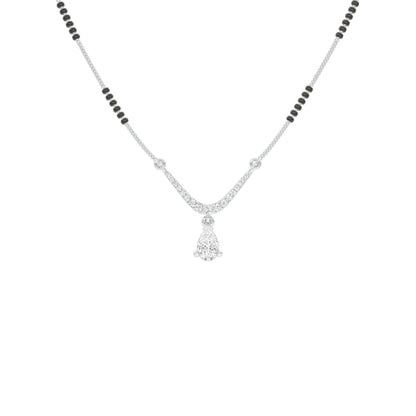 U-Shaped Pear Drop Diamond Mangalsutra 9 KT / White Gold