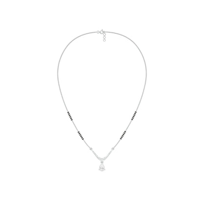 U-Shaped Pear Drop Diamond Mangalsutra 9 KT / White Gold