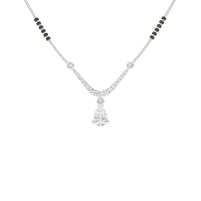 U-Shaped Pear Drop Diamond Mangalsutra 9 KT / White Gold