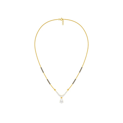 U-Shaped Pear Drop Diamond Mangalsutra 9 KT / Yellow Gold