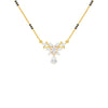 Glided Orchid Motif Diamond Mangalsutra 9 KT / Yellow Gold