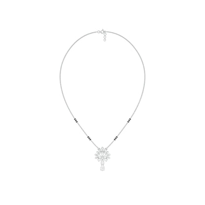 Pear Flower Drop Diamond Mangalsutra 9 KT / White Gold