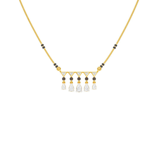 Triangle Drops Diamond Mangalsutra 9 KT / Yellow Gold