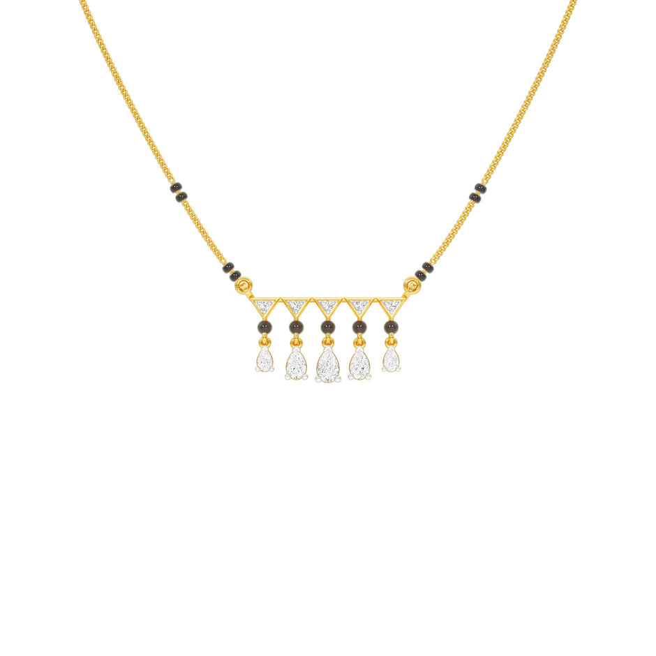 Triangle Drops Diamond Mangalsutra 9 KT / Yellow Gold