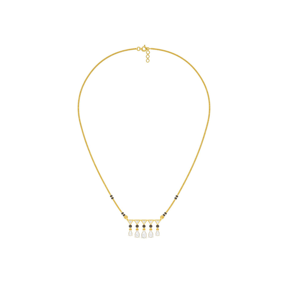 Triangle Drops Diamond Mangalsutra 9 KT / Yellow Gold