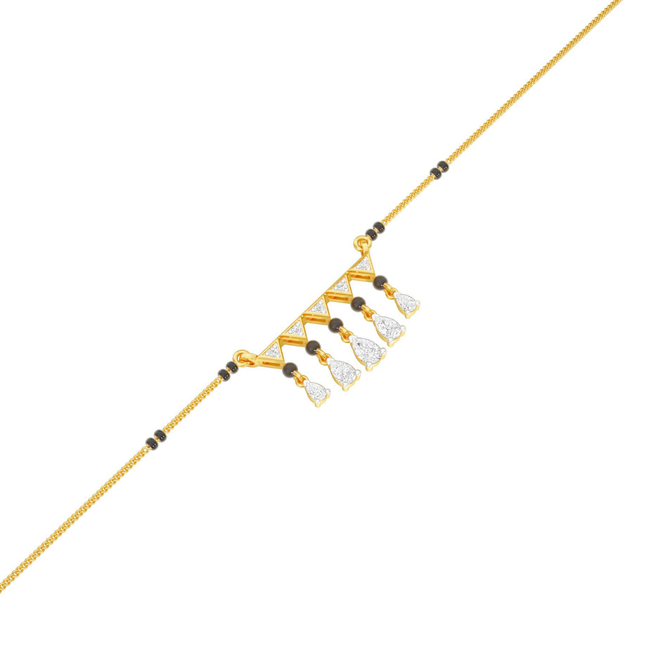 Triangle Drops Diamond Mangalsutra 9 KT / Yellow Gold