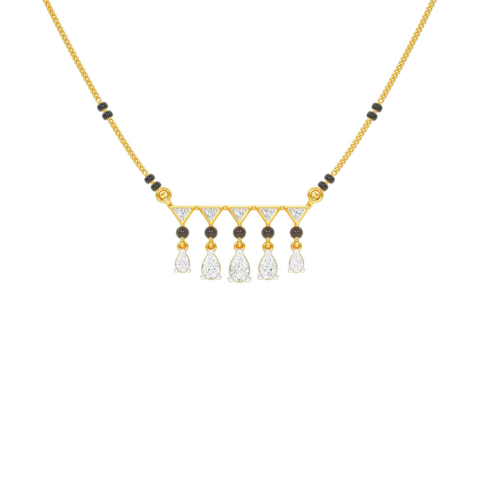 Triangle Drops Diamond Mangalsutra 9 KT / Yellow Gold