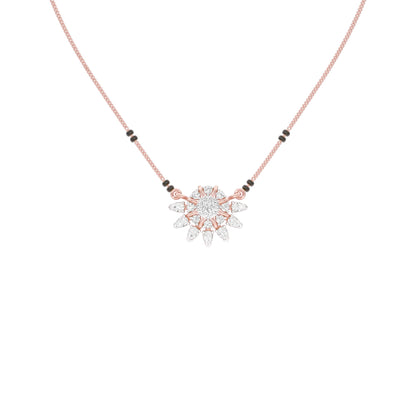 Sunburst Pear Diamond Mangalsutra 9 KT / Rose Gold