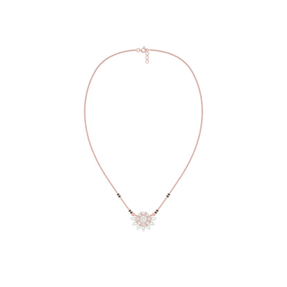 Sunburst Pear Diamond Mangalsutra 9 KT / Rose Gold