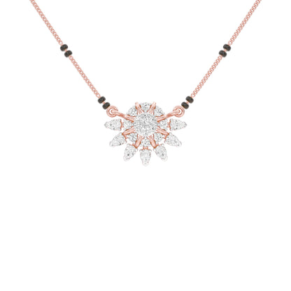 Sunburst Pear Diamond Mangalsutra 9 KT / Rose Gold