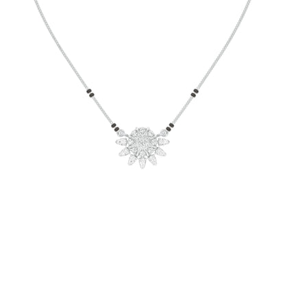 Sunburst Pear Diamond Mangalsutra 9 KT / White Gold