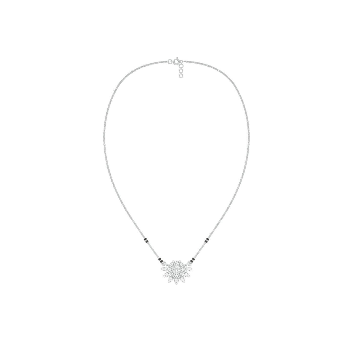 Sunburst Pear Diamond Mangalsutra 9 KT / White Gold