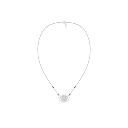 Sunburst Pear Diamond Mangalsutra 9 KT / White Gold