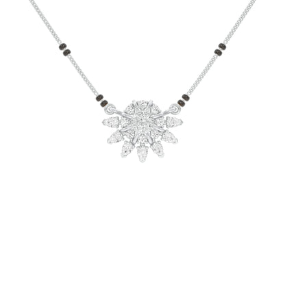 Sunburst Pear Diamond Mangalsutra 9 KT / White Gold