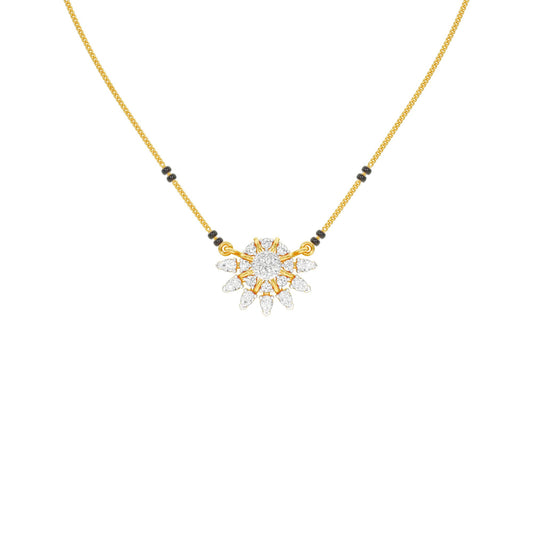 Sunburst Pear Diamond Mangalsutra 9 KT / Yellow Gold