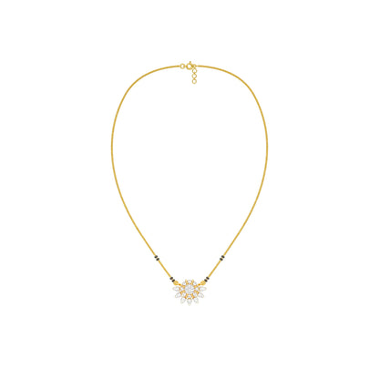 Sunburst Pear Diamond Mangalsutra 9 KT / Yellow Gold