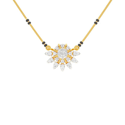 Sunburst Pear Diamond Mangalsutra 9 KT / Yellow Gold