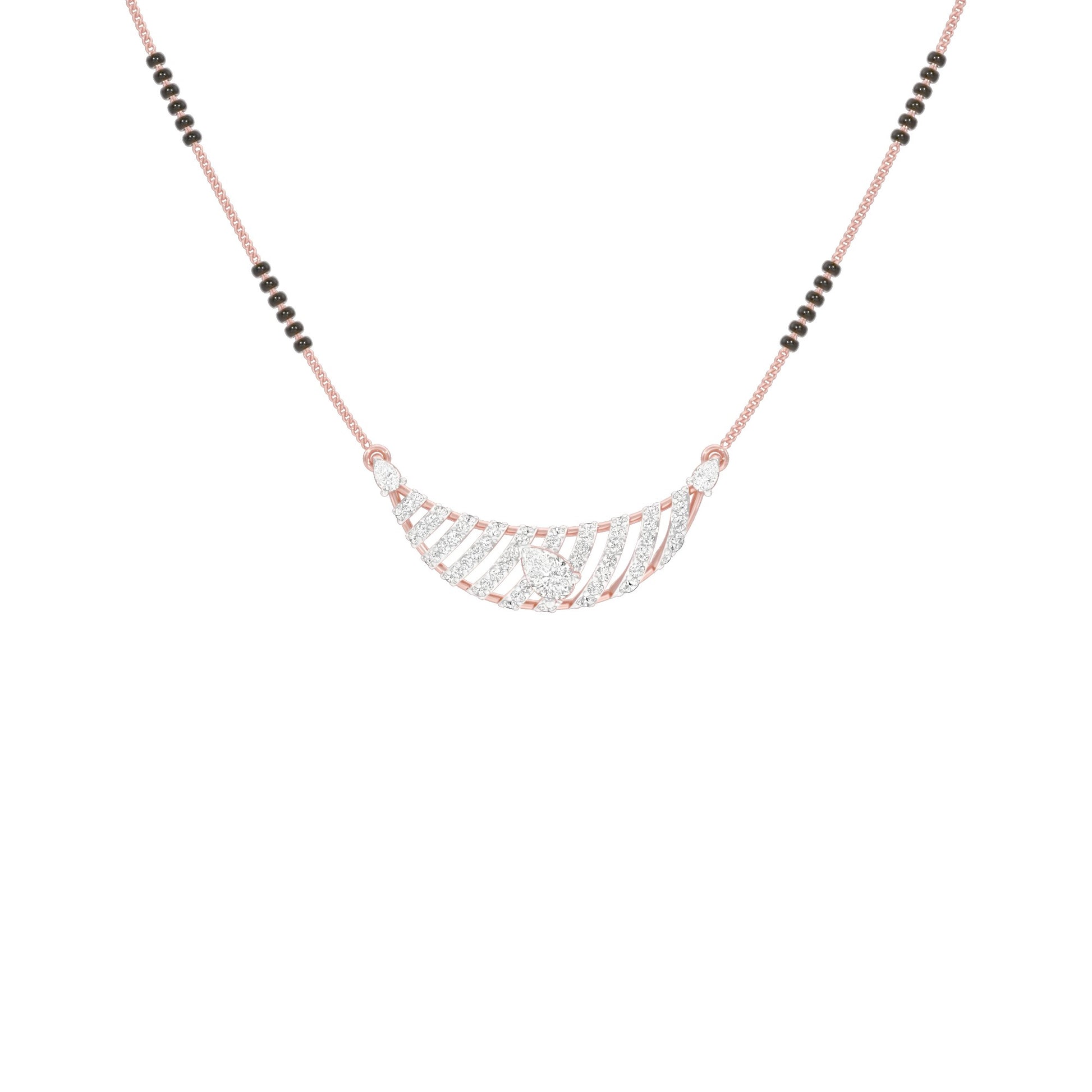 Crescent Arc Diamond Mangalsutra 9 KT / Rose Gold