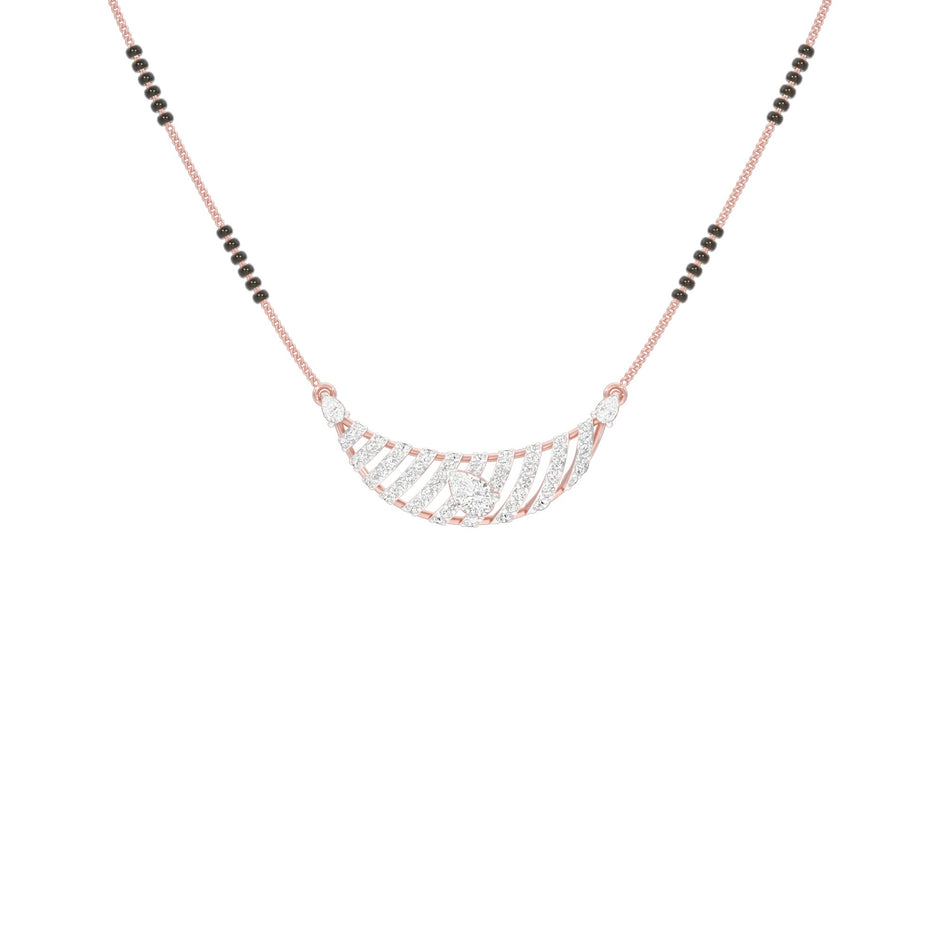 Crescent Arc Diamond Mangalsutra 9 KT / Rose Gold