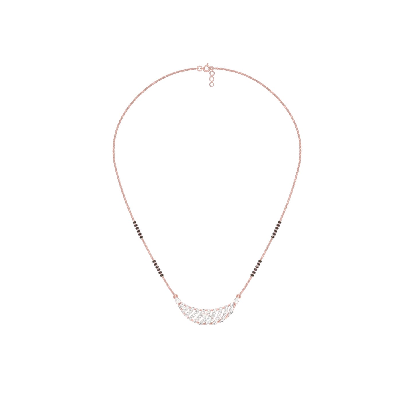 Crescent Arc Diamond Mangalsutra 9 KT / Rose Gold