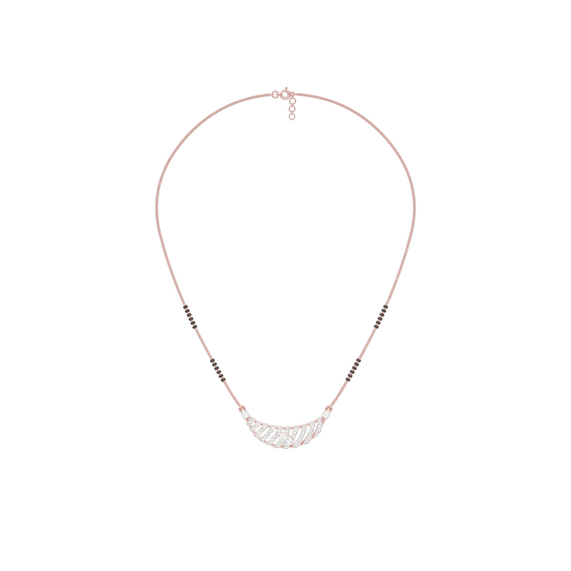 Crescent Arc Diamond Mangalsutra 9 KT / Rose Gold