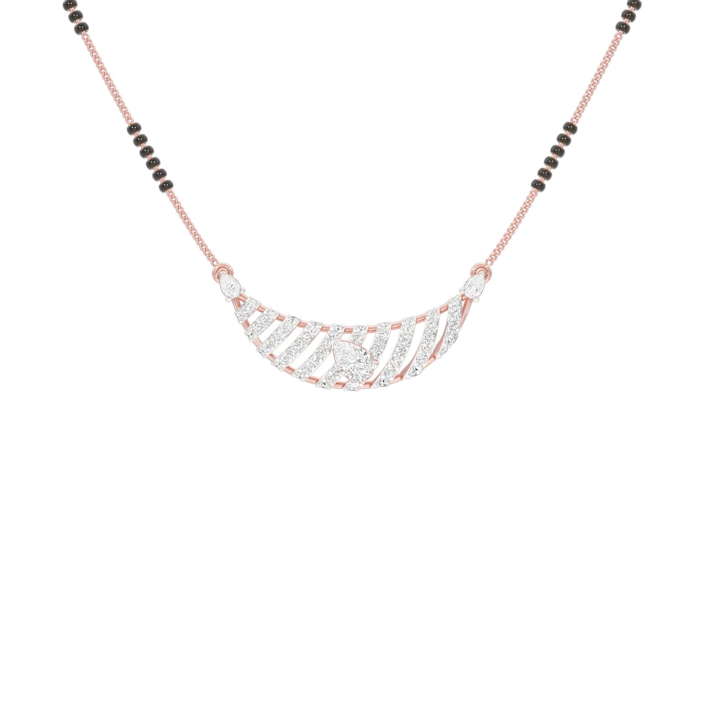 Crescent Arc Diamond Mangalsutra 9 KT / Rose Gold