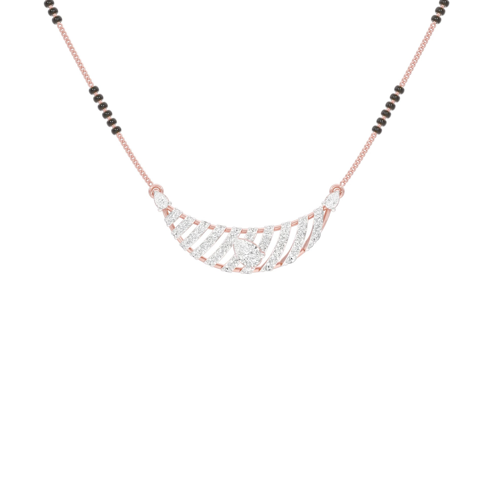 Crescent Arc Diamond Mangalsutra 9 KT / Rose Gold
