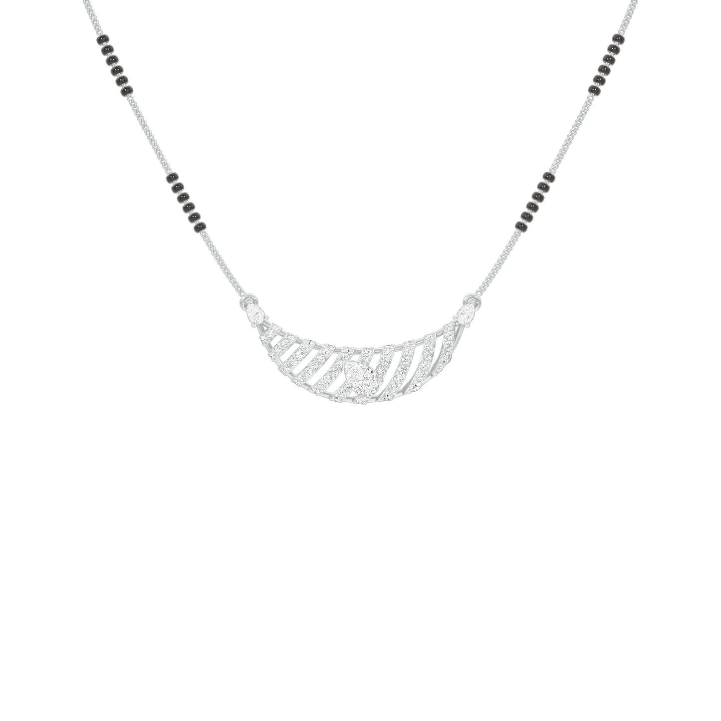 Crescent Arc Diamond Mangalsutra 9 KT / White Gold