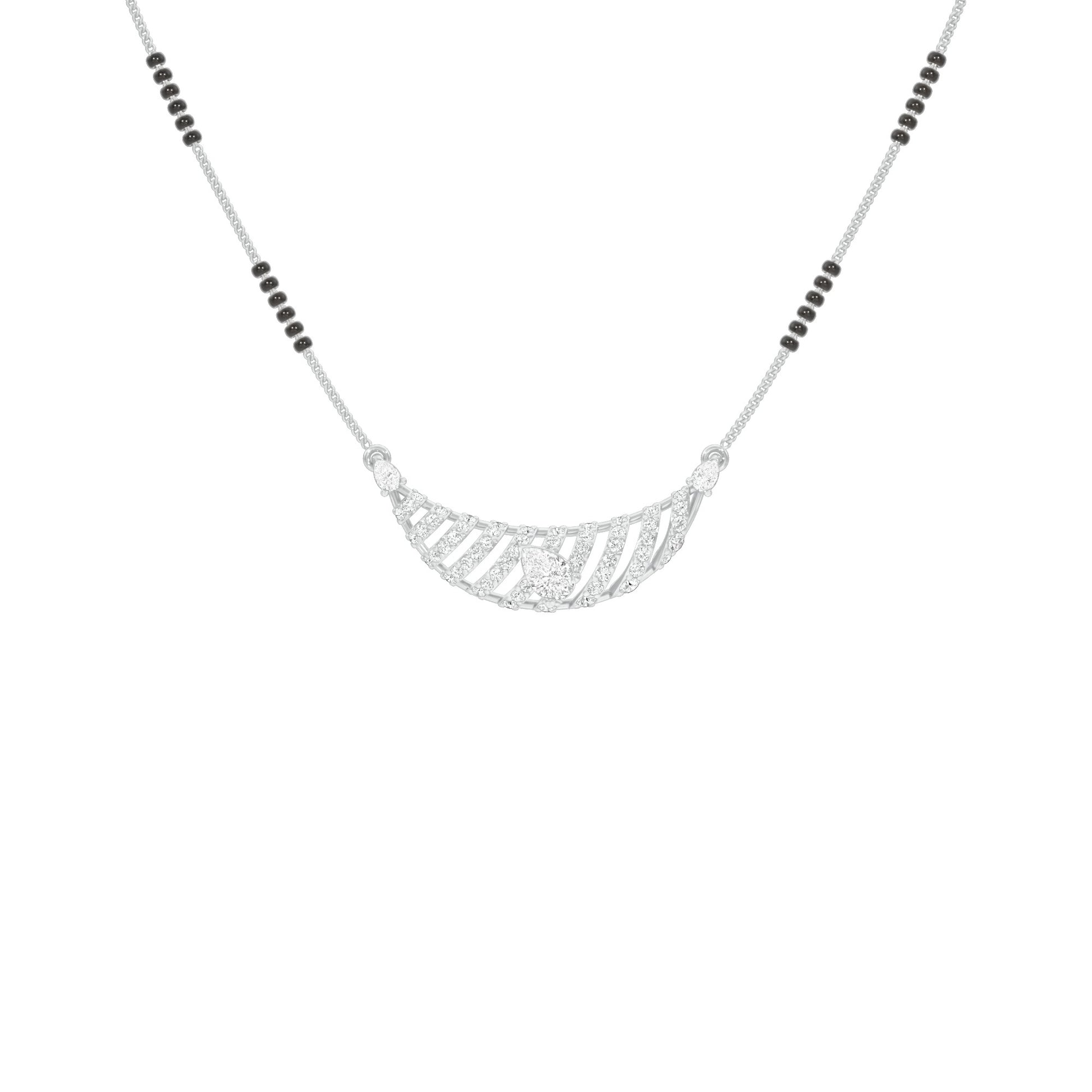 Crescent Arc Diamond Mangalsutra 9 KT / White Gold